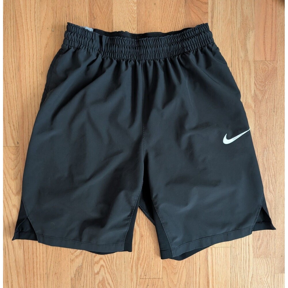 Nike Elite Basketball Shorts Mens Medium Black White Swoosh Athletic 831368-010